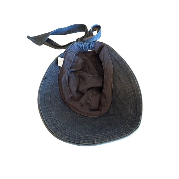 Denim Sun Hat With Tie Back Y2K Casual Hippie 70s Inspired - Picture 4 of 5